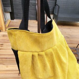 Sac en velours jaune et noir