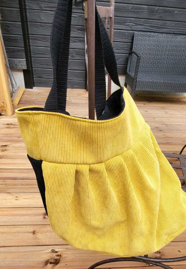 Sac en velours jaune et noir