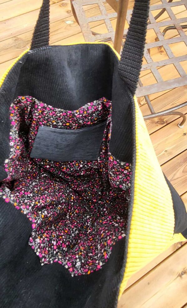 Sac en velours Jaune et Noir – Image 2