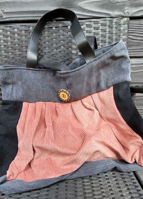 Grand sac en velours tricolore